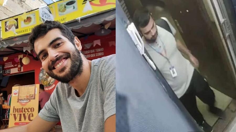 Imagens de câmeras de segurança do prédio onde Victor mora, mostrou ele no elevador com uma mochila nas costas - Reprodução