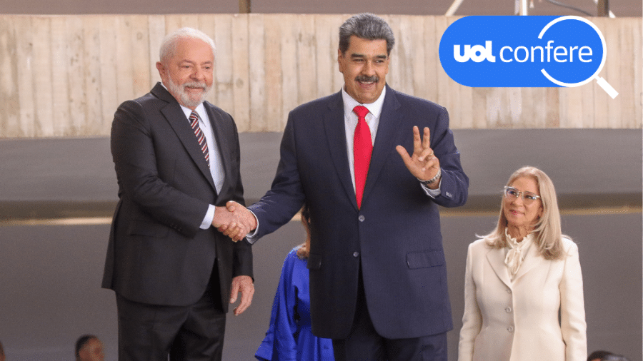 Lula disse duas vezes que falta de democracia na Venezuela seria "narrativa"; dados de organizações internacionais de Direitos Humanos desmentem afirmação - Arte/UOL sobre foto de Antônio Cruz/Agência Brasil