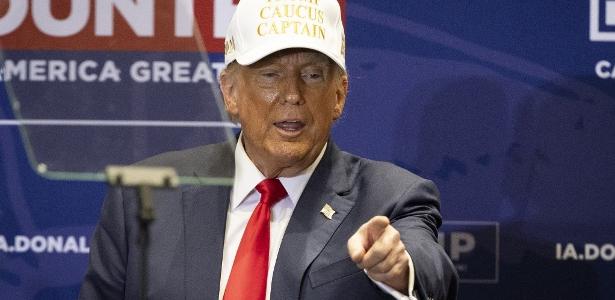 Donald Trump em evento em Iowa, estado que realizou as primárias do Partido Republicano