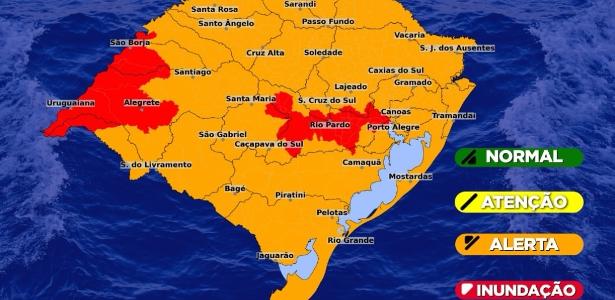 RS: Defesa Civil alerta para chuvas fortes, granizo e risco de enchentes
