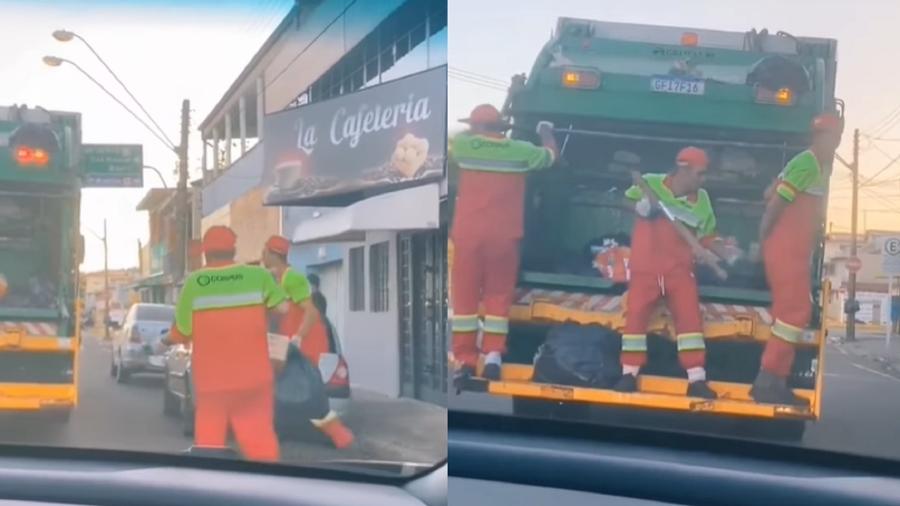 Vitor Celestino fingia que caminhão de lixo era carro forte - Reprodução/Facebook