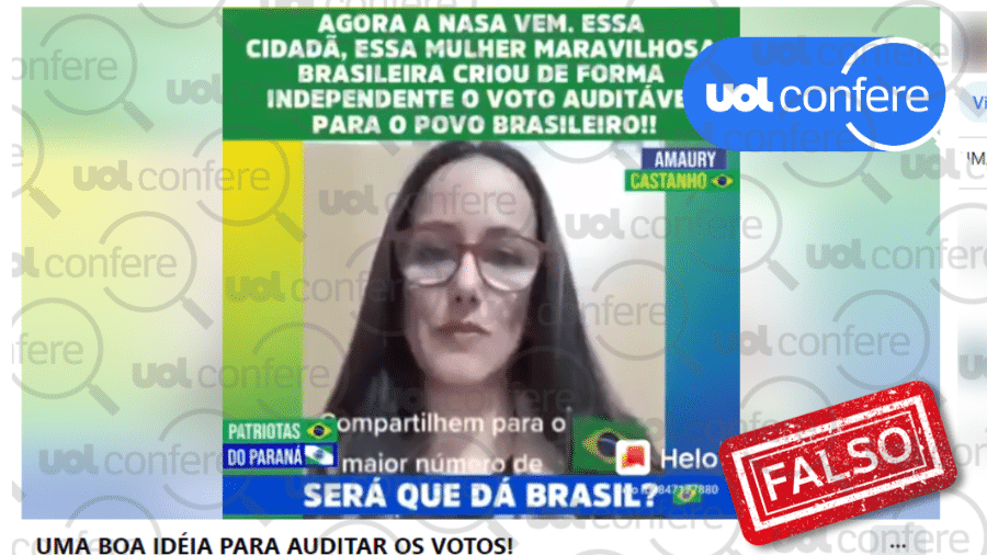 02.out.2022 - Não existe documento que comprove em quem o eleitor votou porque o voto é sigiloso; boletim de urna contabiliza votos nas seções eleitorais - Arte/UOL sobre Reprodução Facebook