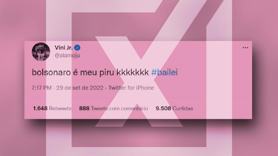 30.set.2022 - É falso que o jogador Vinicius Junior, do Real Madrid, tenha publicado no Twitter mensagem ofensiva a Bolsonaro - Projeto Comprova