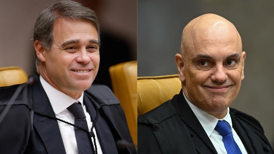 Os ministros do STF André Mendonça e Alexandre de Moraes