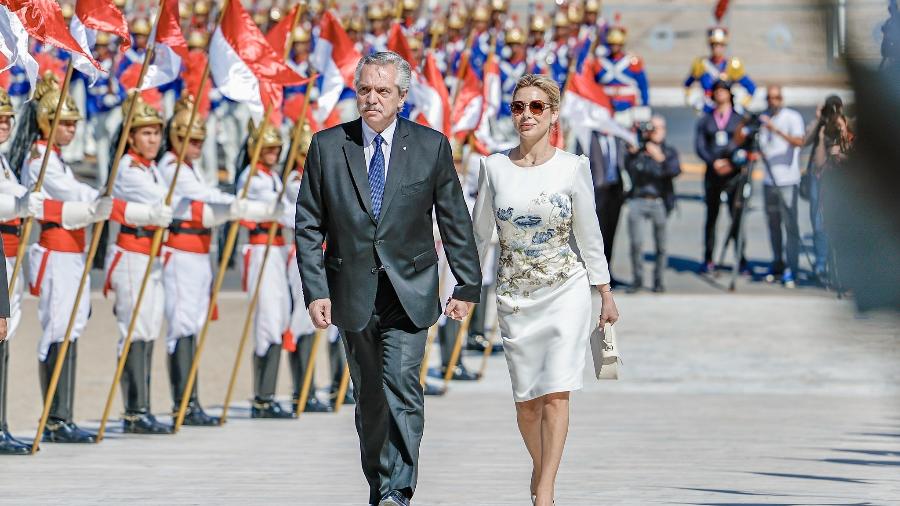 Alberto Fernández e Fabiola Yañez em visita ao Brasil