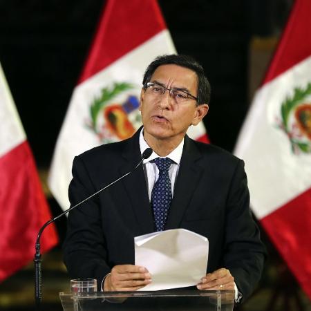Presidente peruano, Martín Vizcarra, poderá ir pessoalmente ao plenário do Congresso ou ser representado por um advogado para se defender da acusação de "incapacidade moral" - Andina/Xinhua