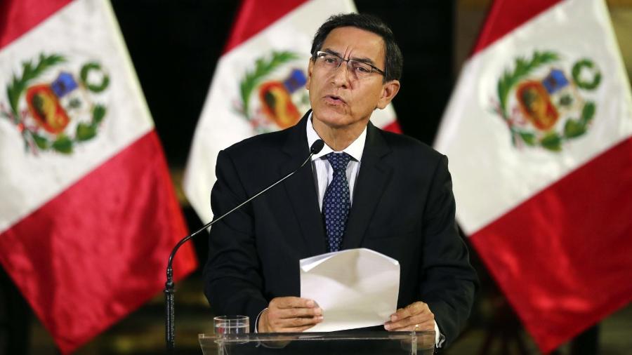 Presidente do Peru, Martín Vizcarra, criticou a arbitragem de Peru x Brasil - Andina/Xinhua