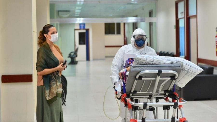Hospital Nilton Lins, em Manaus, recebendo a primeira paciente no sábado (18) - Michell Melo/Governo do Amazonas