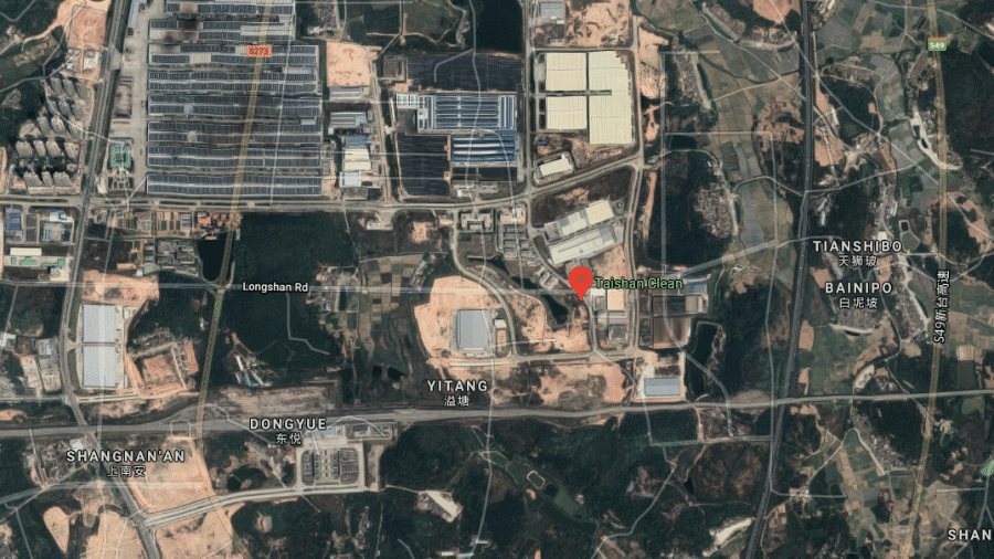 Usina Nuclear de Taishan, na província de Cantão, na China - Reprodução/Google Maps