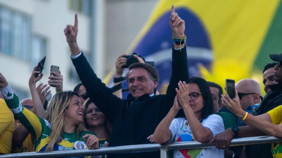O presidente Jair Bolsonaro (PL) participou de comemoração do bicentenário da Independência de e ato em seu apoio em Copacabana - Vanessa Ataliba/Zimel Press/Estadão Conteúdo
