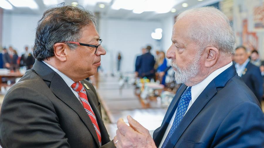 Lula e Gustavo Petro durante encontro da Unasul, em 30 de maio de 2023 - Ricardo Stuckert/PR
