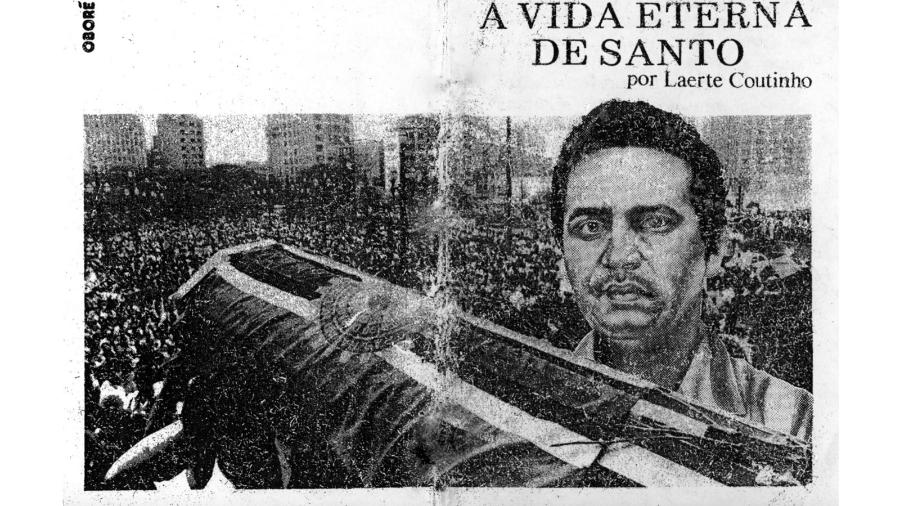 Capa do cordel A Vida Eterna de Santo, escrito por Laerte em 1979, em memória do operário Santo Dias da Silva, assassinado pela repressão