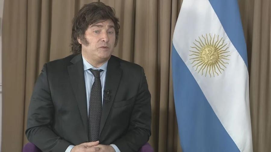 Javier Milei em entrevista ao canal argentino Todo Notícia