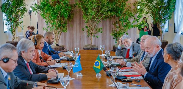 Lula se encontra com António Guterres, secretário-geral da ONU, antes da abertura oficial do G20