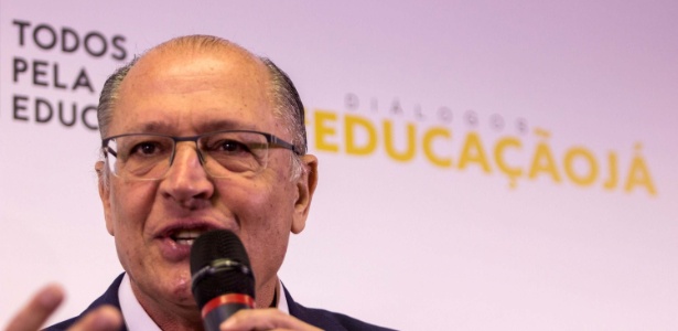 Geraldo Alckmin (PSDB) participou mais cedo de sabatina com o tema "Todos Pela Educação", no centro de SP