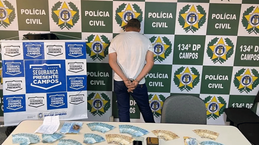 Polícia localizou mais de R$ 19 mil com preso em Campos dos Goytacazes (RJ)  - Divulgação/Polícia Civil