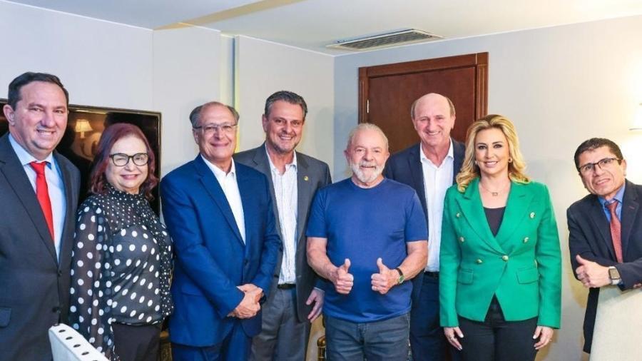 Lula e Alckimin em encontro com Neri Geller (terceiro da direita) - Reprodução/@nerigeller