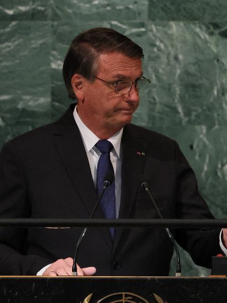 Jair Bolsonaro discursa durante abertura da Assembleia-Geral das Nações Unidas, em Nova York - Brendan Mcdermid/Reuters
