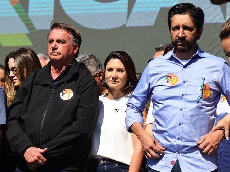 Bolsonaro em ato que lançou a candidatura de Ricardo Nunes (MDB) à reeleição, no início de agosto - Yuri Marakami - 03.ago.2024/Estadão Conteúdo