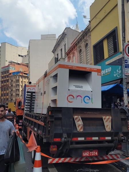 Gerador da Enel na rua 25 de Março