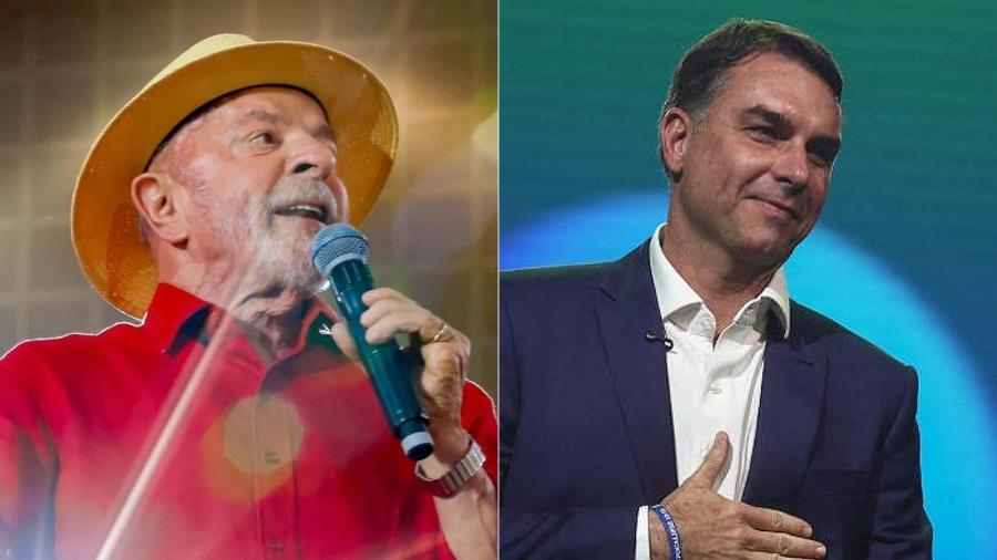 Lula (PT) e Flávio Bolsonaro (PL) disputam a Presidência da República
