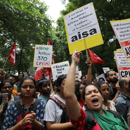 Manifestantes protestam na Índia  - Anushree Fadnavis/Reuters