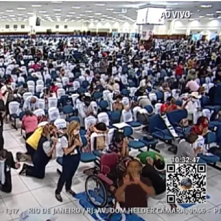 Celebração na Igreja Mundial do Poder de Deus gerou aglomeração na pandemia - 4.abr.2021 - Reprodução/Youtube