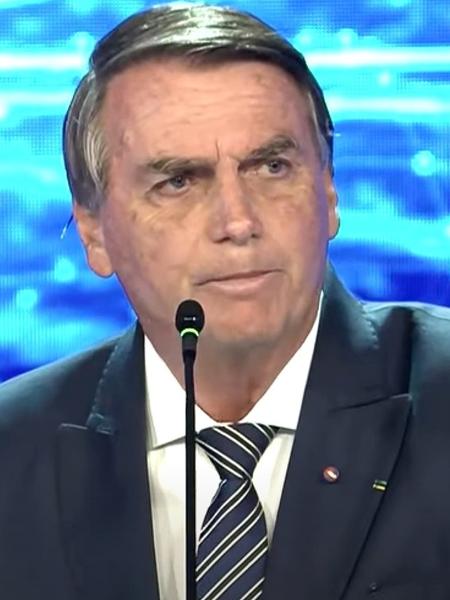 Jair Bolsonaro (PL) durante debate presidencial - Reprodução/UOL