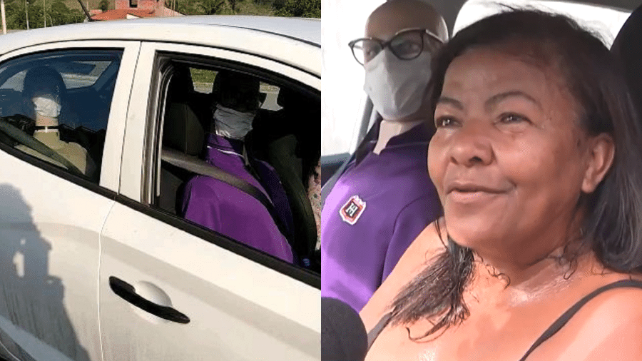 A assistente social adotou o compartilhamento de vagas no seu carro, porém com dois passageiros inusitados: os manequins Rosita e Pepe. - Reprodução/Instagram/TV Bahia