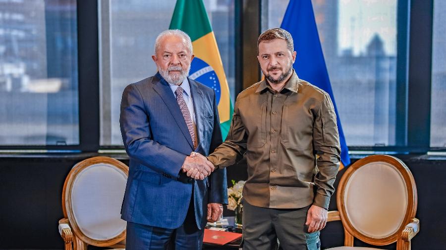 20.set.23 - O presidente Lula durante encontro com o presidente da Ucrânia, Volodymyr Zelensky, em Nova York