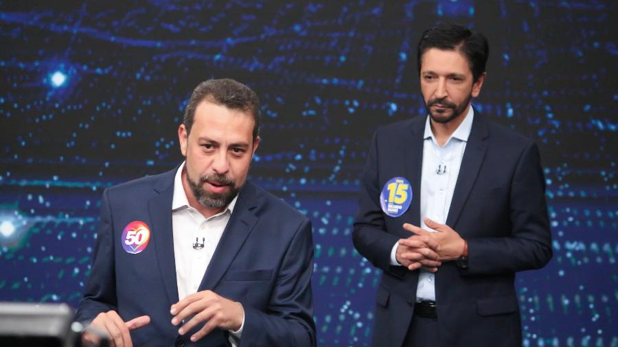 Guilherme Boulos e Ricardo Nunes, candidatos à Prefeitura de São Paulo, em debate