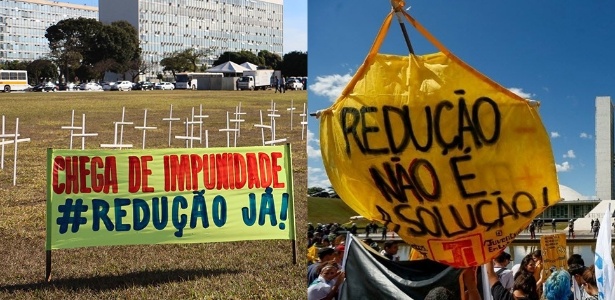 País tem tido protestos contra e a favor da redução da maioridade penal  - Arte/UOL