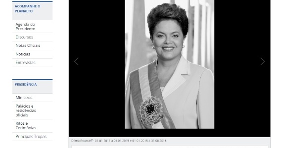 Dilma é incluída na galeria de ex-presidentes no site do Palácio do Planalto - Reprodução/Site Palácio do Planalto