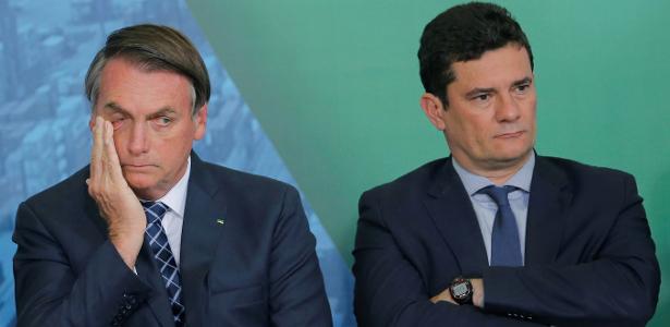 Presidente Jair Bolsonaro e ex-ministro da Justiça Sergio Moro