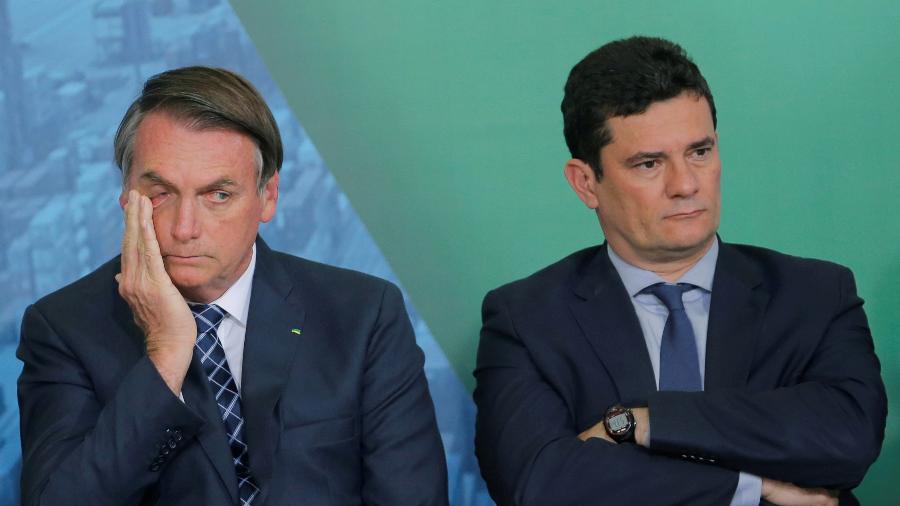 Presidente Jair Bolsonaro e ex-ministro da Justiça Sergio Moro - ADRIANO MACHADO