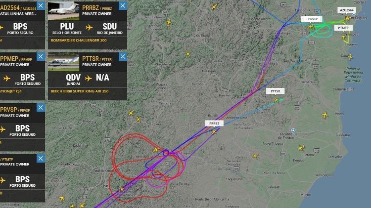 Flights to Porto Seguro and Trancoso, in Bahia, make orbit to land during the afternoon of December 26 - Reproduction / Flightradar24 - Reproduction / Flightradar24