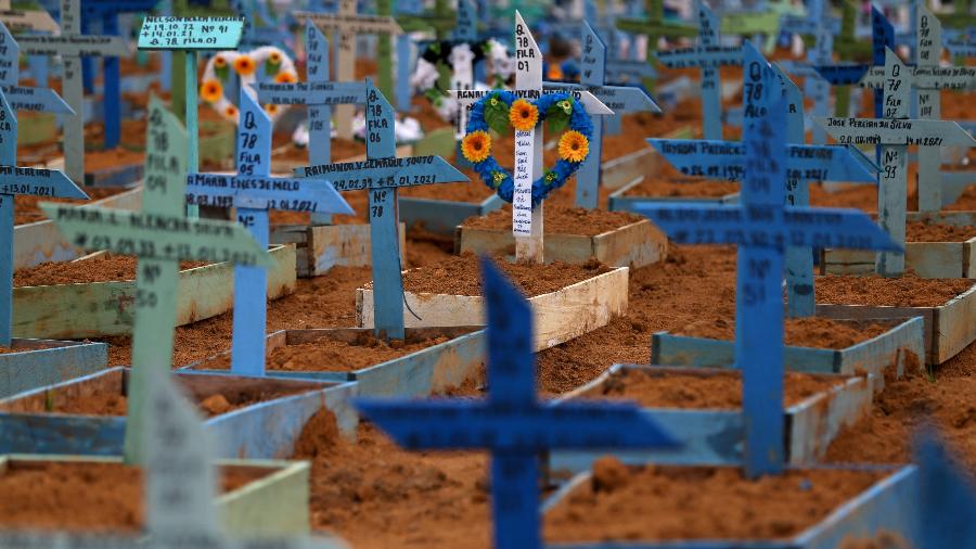 Cemitério Parque Taruma, em Manaus - Bruno Kelly/Reuters