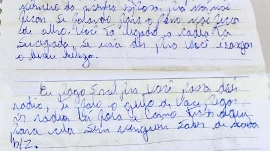 No bilhete, o detento oferecia uma propina de R$ 5 mil, caso o agente facilitasse a entrada de dois aparelhos celulares - Divulgação/DGAP-GO