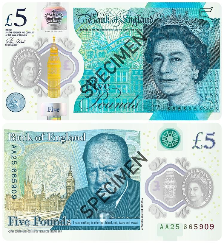 The reverse Churchill note was introduced on 13 September 2016 with a first-print circulation of 440 million units (worth £2.2 billion) over the period - Bank of England - Bank of England