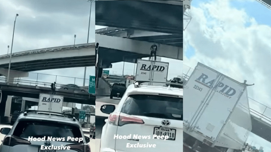 Homem, flagrado dançando no teto de caminhão em movimento, morre após se chocar contra ponte  - Facebook / Grizzy"s Hood News