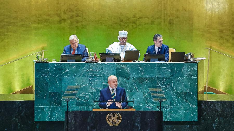 Presidente Lula discursa durante a abertura da Assembleia Geral da ONU, em Nova York