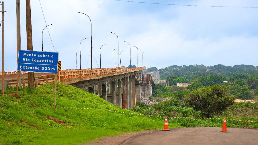 Ponte que desabou entre Maranhão e Tocantins