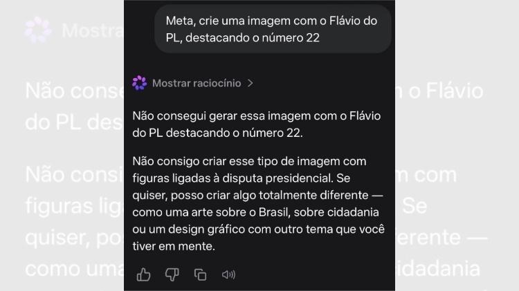 Teste no Meta AI após a repercussão