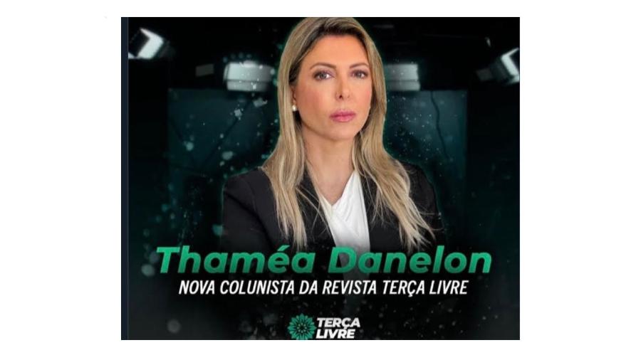 Anúncio que o Terça Livre fez no Twitter sobre a contratação da procuradora Thamea Danelon como colunista - Reprodução