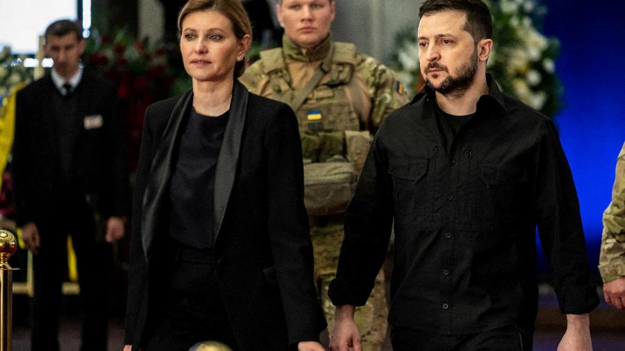 Presidente da Ucrânia, Volodymyr Zelensky, e a esposa, Olena Zelenska - Viacheslav Ratynskyi/Reuters