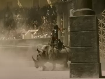 'Gladiador 2' mostra rinoceronte em batalha sangrenta, mas isso era real?