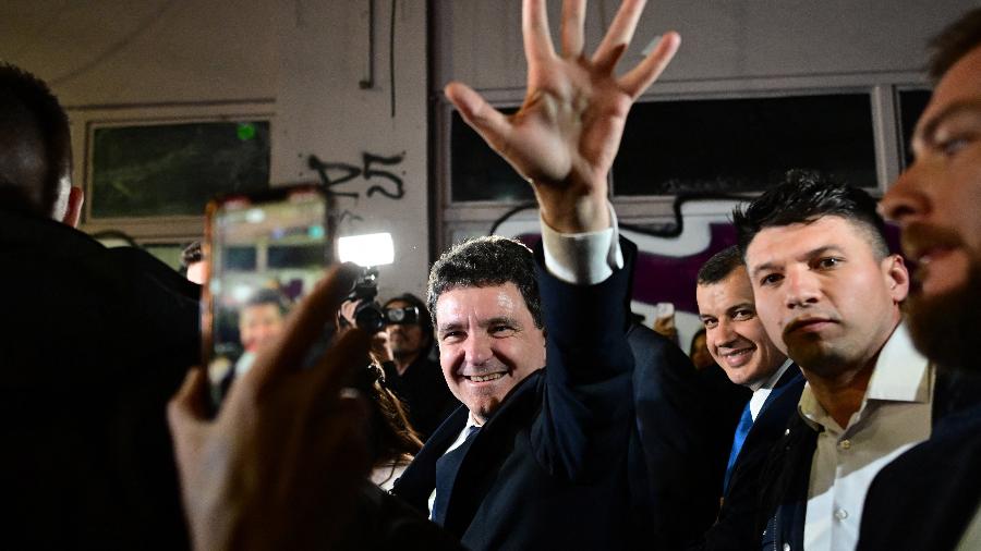 18.mai.2025 - O centrista Nicusor Dan, ex-prefeito de Bucareste e atual presidente da Romênia - Daniel Mihailescu/AFP