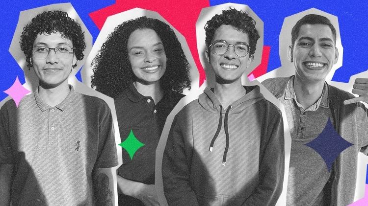 À esquerda, Matheus Camacho, Esther Pereira, Pedro Paz e Matheus Gonçalves À esquerda, Matheus Camacho, Esther Pereira, Pedro Paz e Matheus Gonçalves