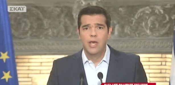 Tsipras apresenta sua renúncia em rede nacional de TV - Reprodução/Skai TV