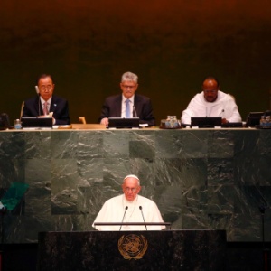 Papa Francisco discursa no plenário das Nações Unidas, em Nova York (EUA)  - Tony Gentile/Reuters